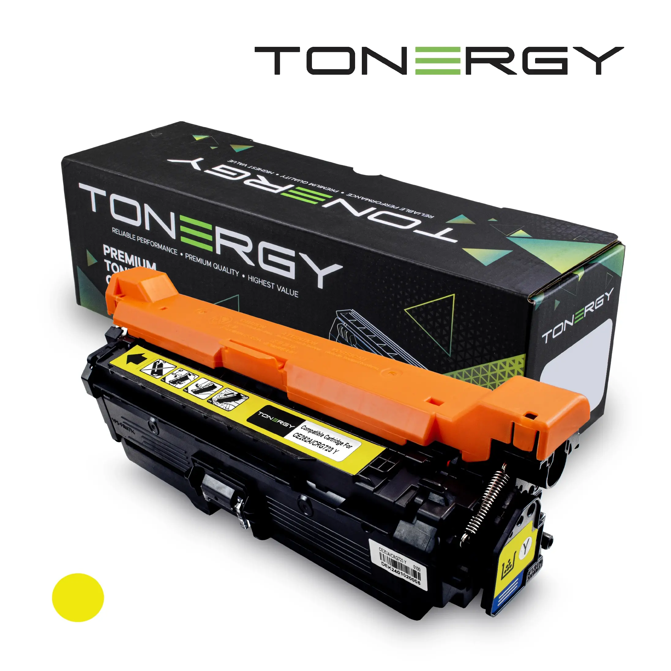 Cartuș de toner, Tonergy, Galben, 7K – compatibil cu HP 504A CE252A și Canon 2644B002AA CRG-723