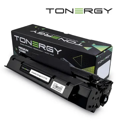 Cartuș de toner, Tonergy, Negru, capacitate mare, 4k – compatibil cu HP 15X 13X 24X C7115X/2613X/2624X și Canon EP-25 - 1