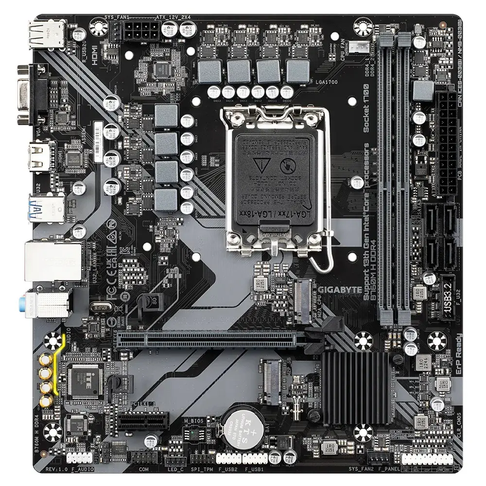 Дънна платка, GIGABYTE GB B760M H DDR4 / LGA1700 - image 1