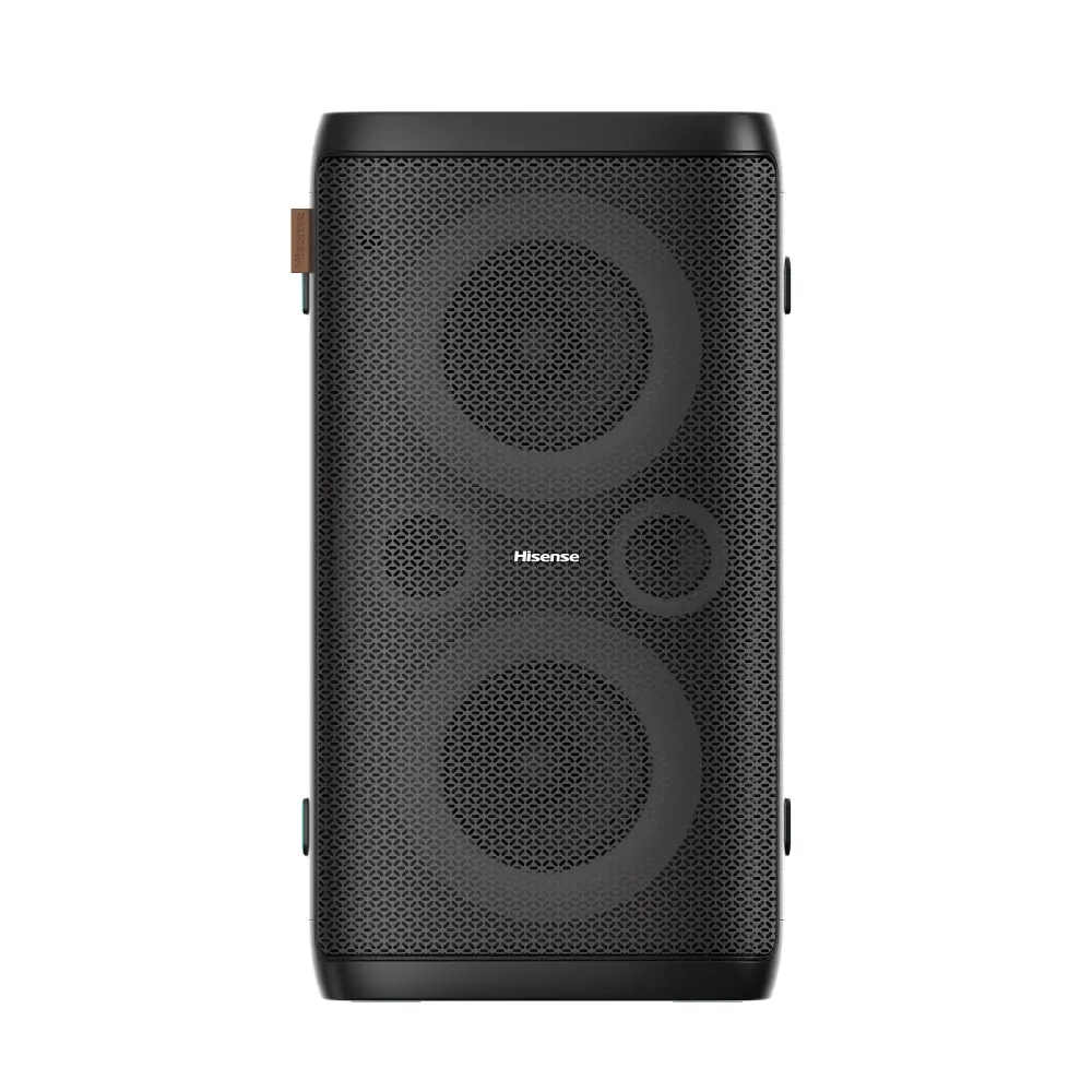 Аудио система, Hisense Party Rocker One Plus (HP110) Bluetooth Speaker with 300W Power, Built-in Woofer, Karaoke Mode, Built-in Wireless Charging Pad, AUX Input and Output, USB, 15 Hour Long-Lasting Battery 4 x 2500Ah, 2x mics included - image 1