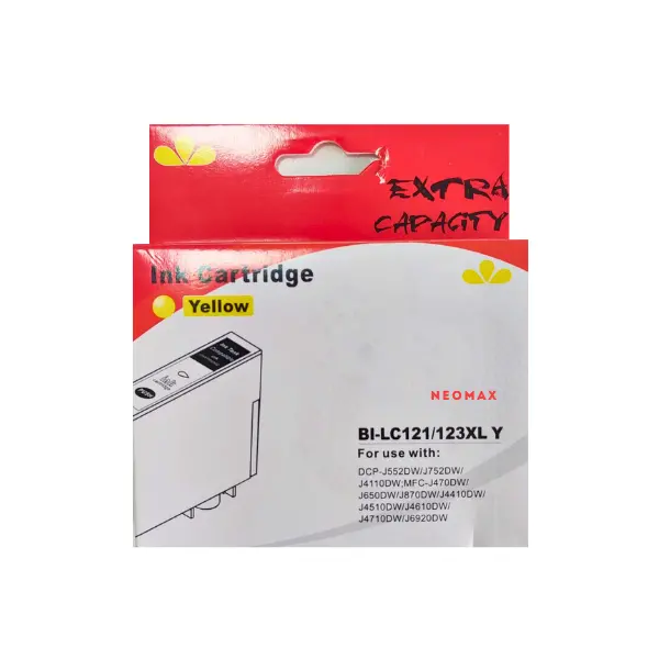 ΚΕΦΑΛΗ ΕΚΤΥΠΩΣΗΣ ΓΙΑ BROTHER DCP J132/J152/J552/J752/J4110/MFC J470/J870/J4410/J4510 - ΥΨΗΛΗΣ ΧΩΡΗΤΙΚΟΤΗΤΑΣ - Yellow - LC123YXL (LC-123YXL)