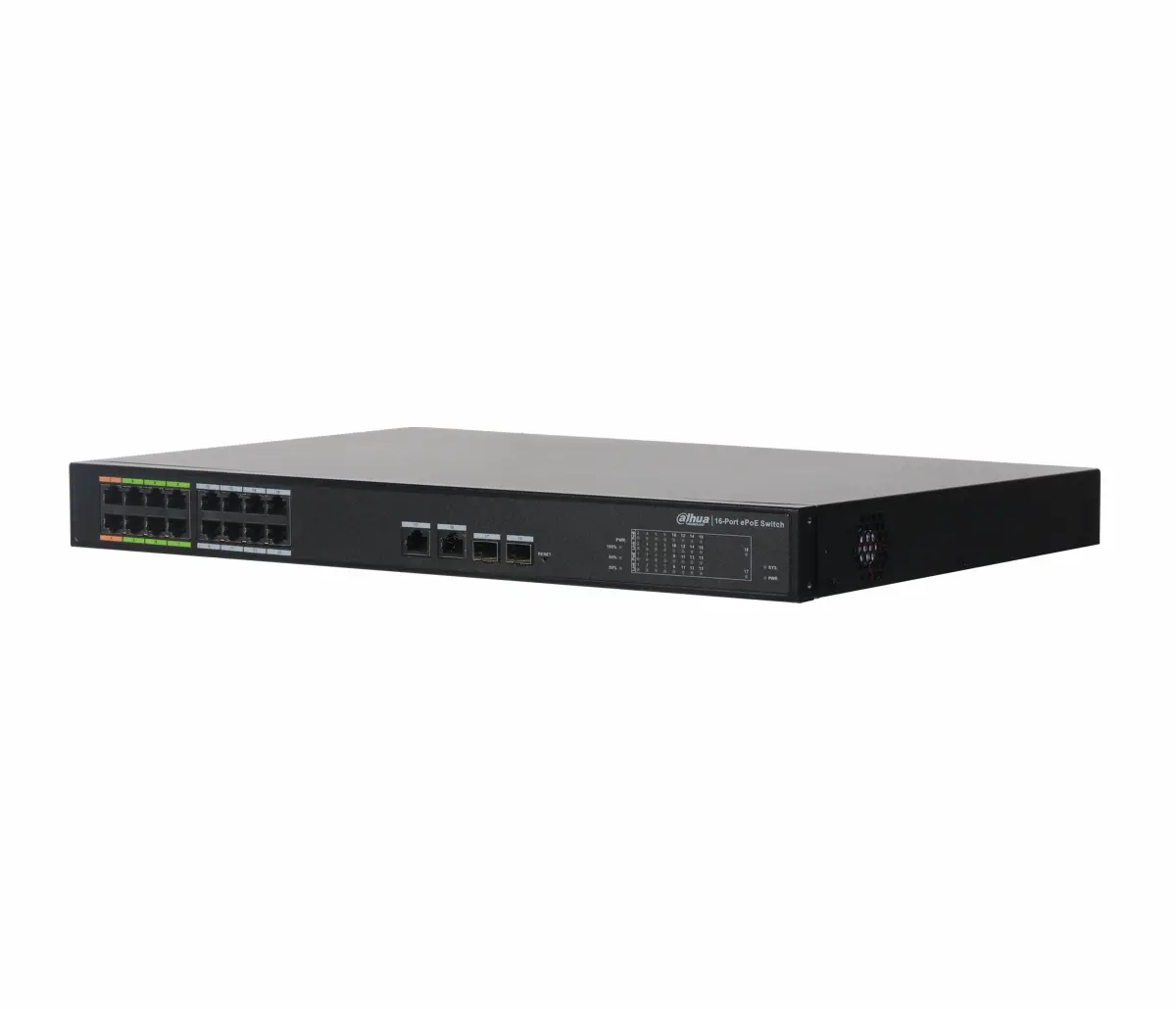 Switch Dahua LR2218-16ET-240, 16xFE, 2xGbE(combo), Hi-PoE 240W, L2 gestionabil