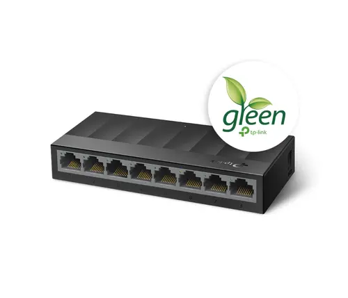 Комутатор TP-LINK LS1008G, 8-порта 10/100/1000Mbps, неуправляем, настолен - image 1