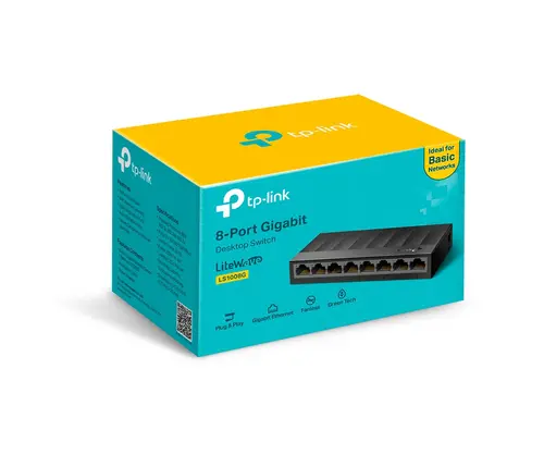 Комутатор TP-LINK LS1008G, 8-порта 10/100/1000Mbps, неуправляем, настолен - image 2