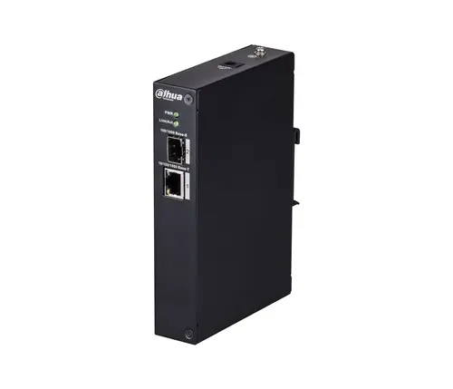 Конвертор Dahua PFS3102-1T, 1xGbE, 1x 100/1000M SFP слот, индустриален, DC 12V - 1