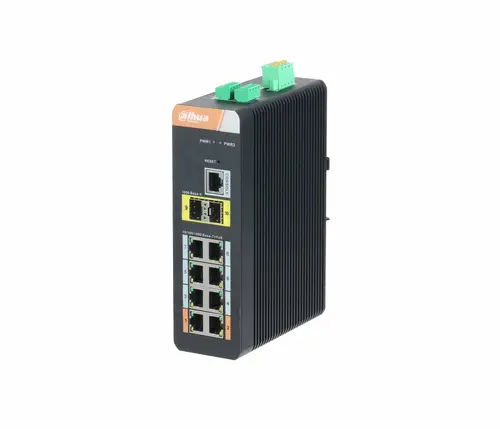 Switch Dahua PFS3210-8GT-DP, 8GE PoE+, 4GE, IP40, βιομηχανικό - 1