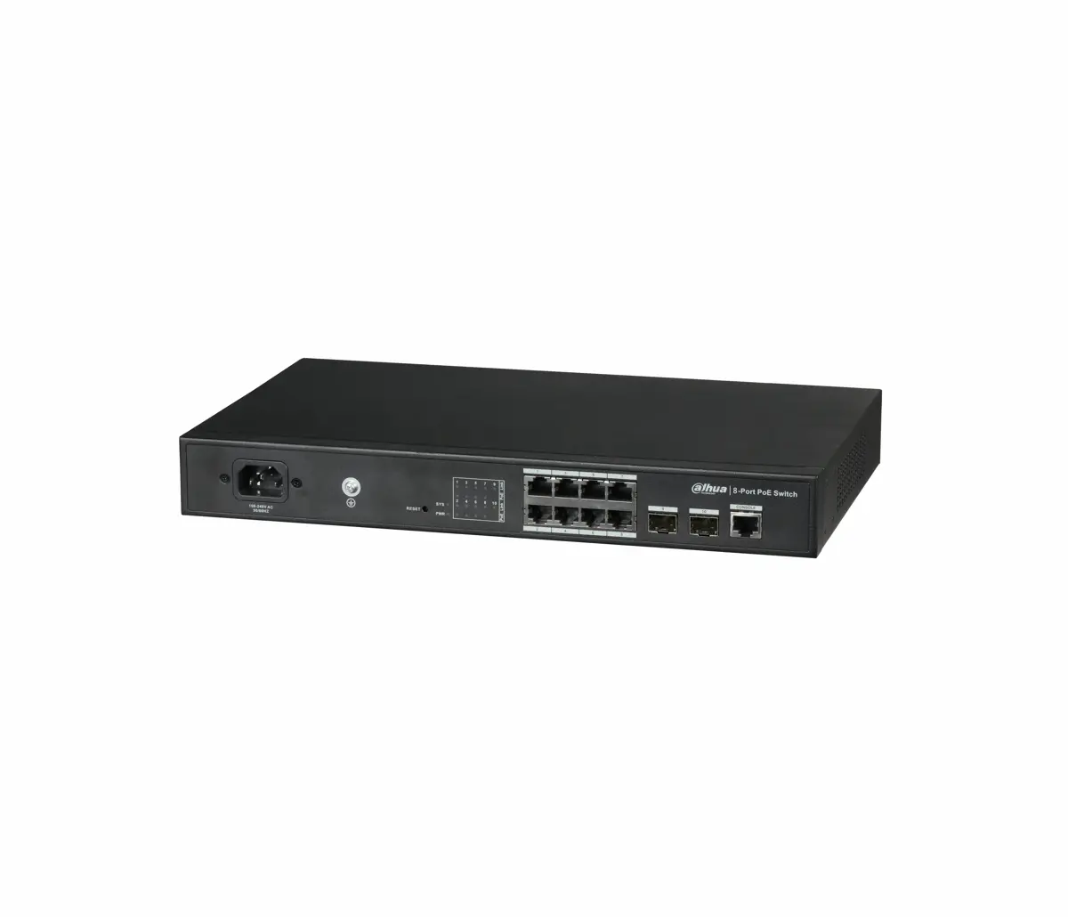 Switch Dahua PFS4210-8GT-150, 8xGE RJ45 PoE+, 2xGE SFP, 150W, Layer 2 - image 1