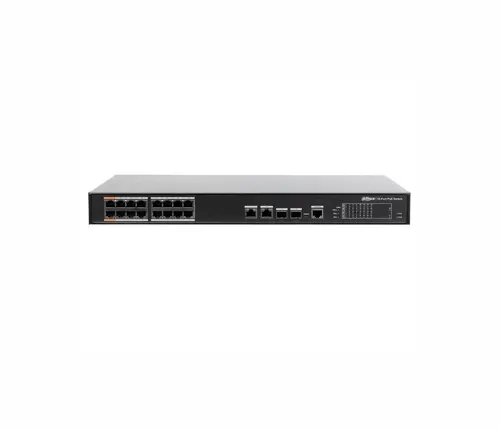 Комутатор Dahua PFS4218-16ET-190, 16FE PoE+2GE SFP(combo), Hi-PoE, Web, 190W - image 1