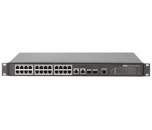Комутатор Dahua PFS4226-24ET-240, 24FE PoE+2GE SFP(combo), Hi-PoE, Web, 240W