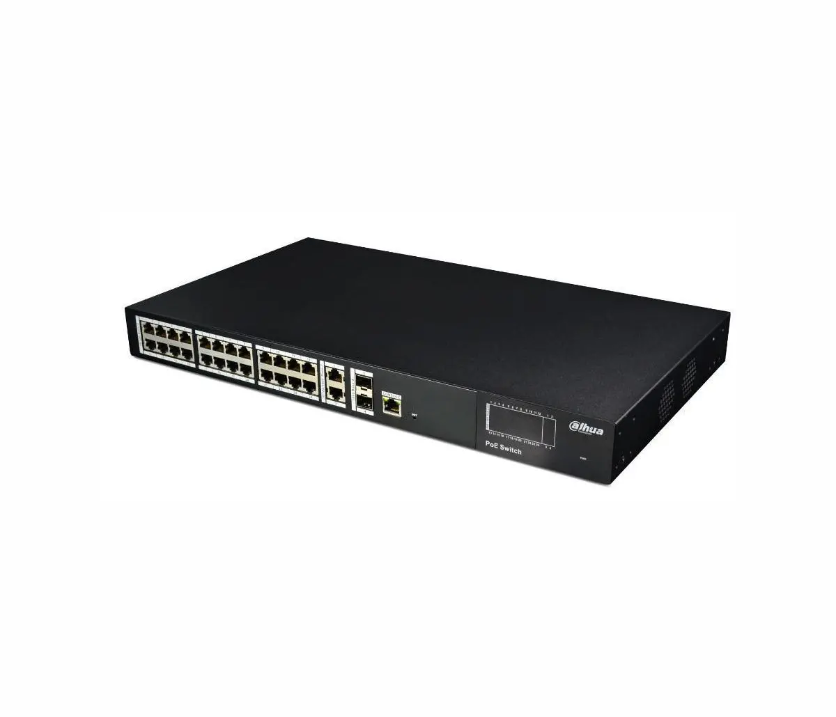 Комутатор Dahua PFS4228-24P-370, 24FE PoE+2GE SFP, Web управляем, 370W