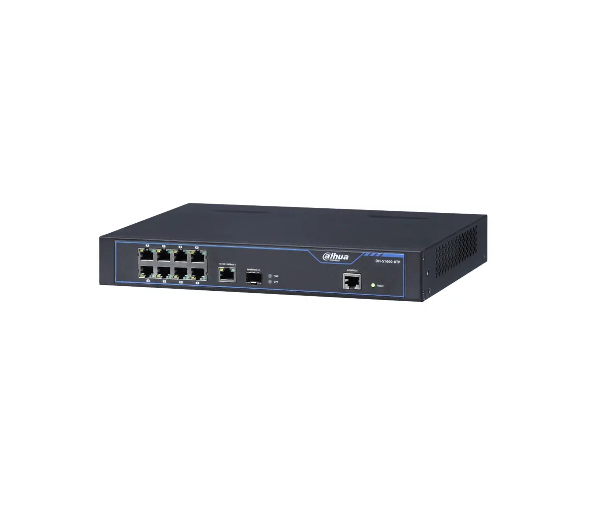 Комутатор Dahua S1000-8TP, 8FE PoE, 1GE, 1xSFP слот, Hi-PoE, 120W