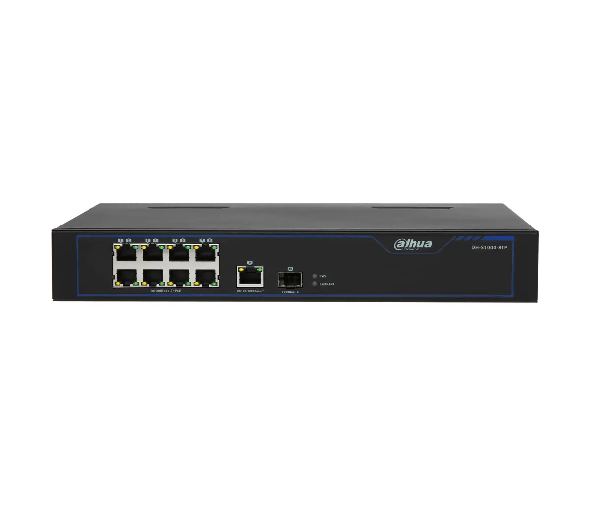 Комутатор Dahua S1000-8TP, 8FE PoE, 1GE, 1xSFP слот, Hi-PoE, 120W - image 1