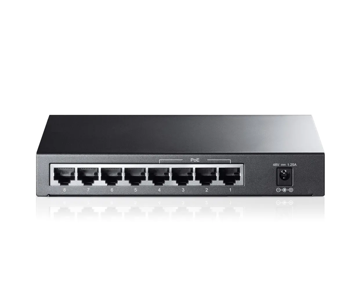 Комутатор TP-LINK TL-SF1008P, 8-порта 10/100M, 4 x PoE, неуправляем, метален - image 2