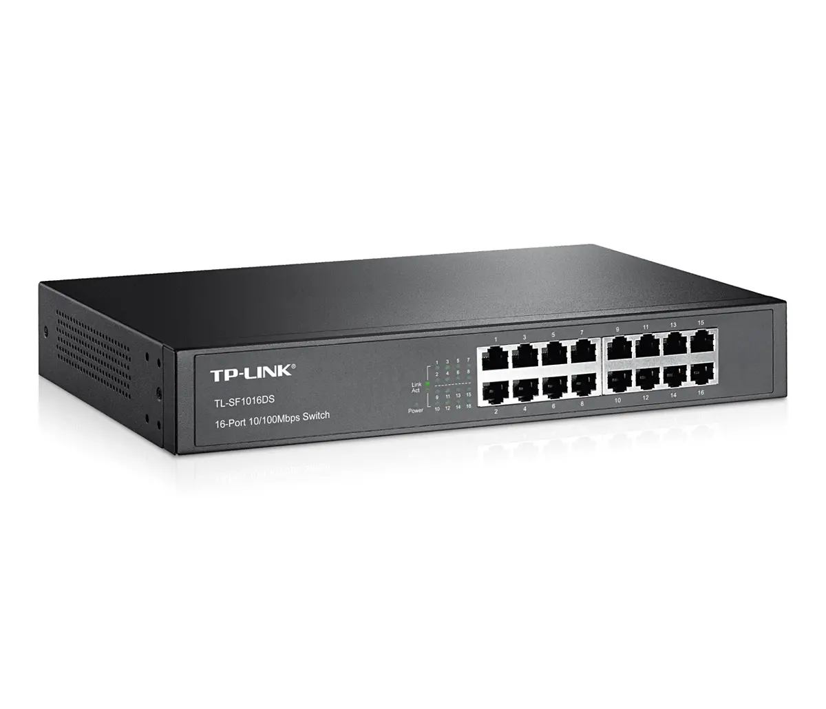 Комутатор TP-LINK TL-SF1016DS, 16-порта 10/100M, неуправляем, за монтаж в шкаф, - image 1