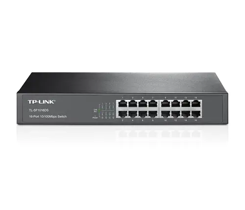 Switch TP-LINK TL-SF1016DS, 16 porturi 10/100M, neadministrabil, pentru montare în rack