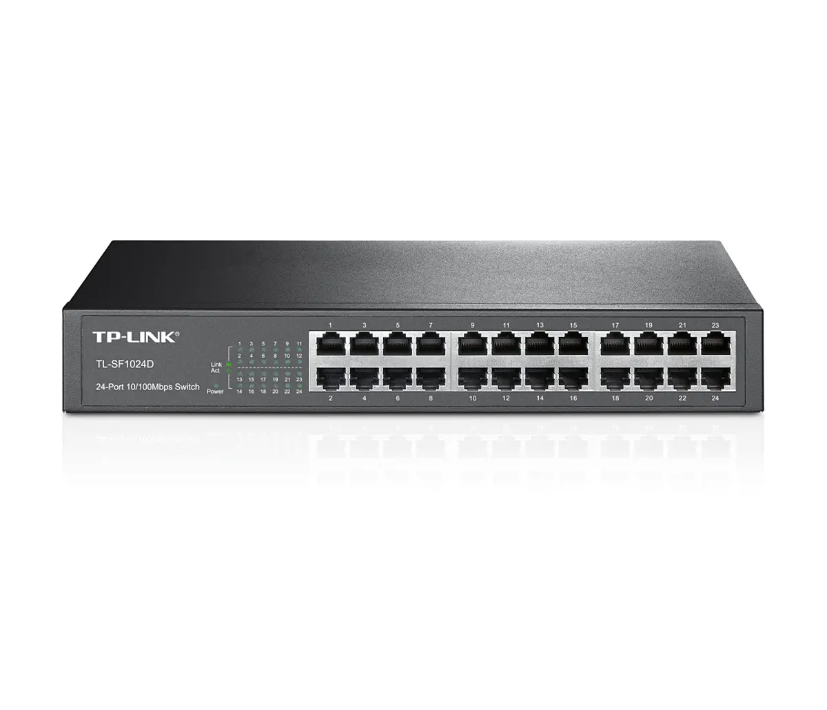 Комутатор TP-LINK TL-SF1024D, 24-портa 10/100M, неуправляем, за монтаж в шкаф