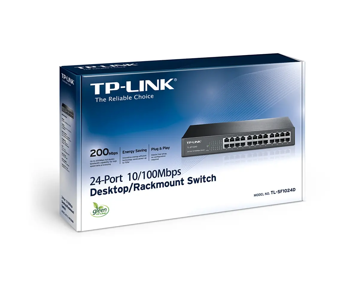 Комутатор TP-LINK TL-SF1024D, 24-портa 10/100M, неуправляем, за монтаж в шкаф - image 4