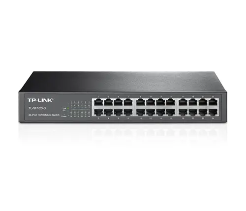 Комутатор TP-LINK TL-SF1024D, 24-портa 10/100M, неуправляем, за монтаж в шкаф