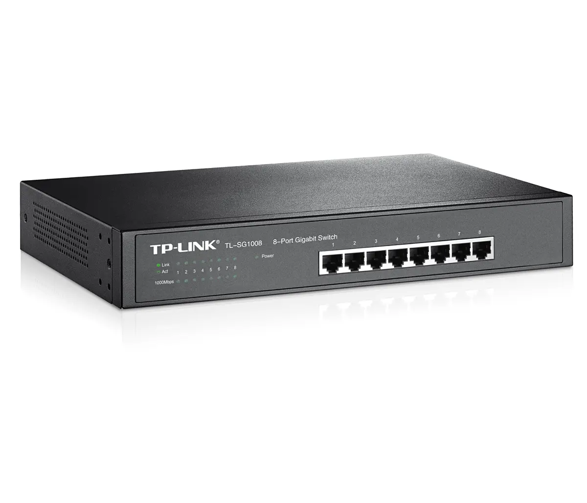 Комутатор TP-LINK TL-SG1008, 8x10/100/1000Mbps RJ45 порта, неуправляем, за шкаф - image 1