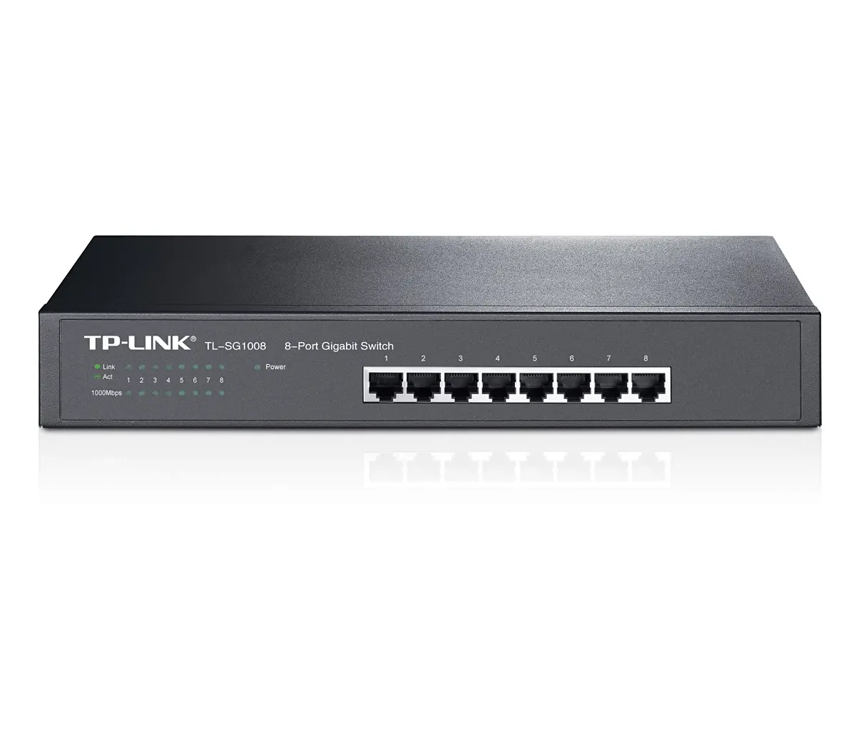 Комутатор TP-LINK TL-SG1008, 8x10/100/1000Mbps RJ45 порта, неуправляем, за шкаф - image 2