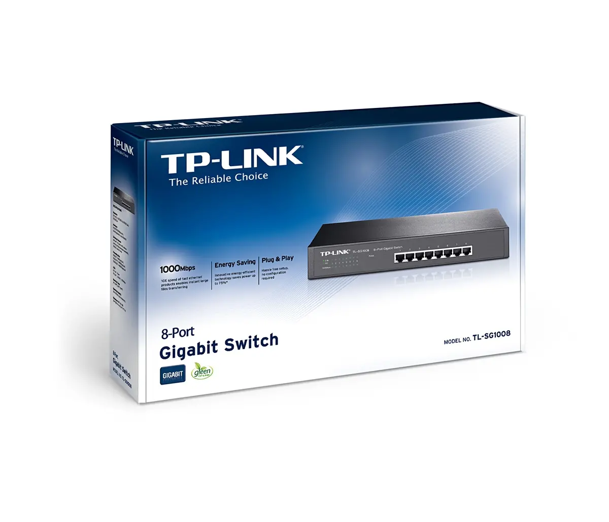 Комутатор TP-LINK TL-SG1008, 8x10/100/1000Mbps RJ45 порта, неуправляем, за шкаф - image 4