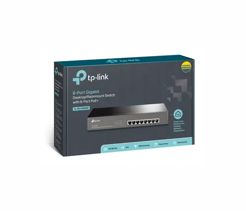 Комутатор TP-LINK TL-SG1008MP, 8х GbE RJ45 PoE+ порта, 126W макс., Desktop/Rack - image 2