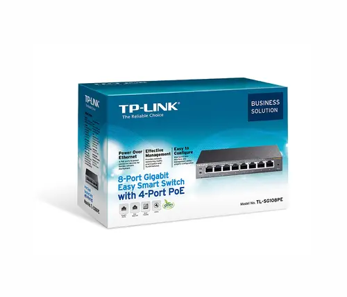 Комутатор TP-LINK TL-SG108PE, 8x GbE портa, управляем, до 32 VLANs, 4 PoE порта - image 2