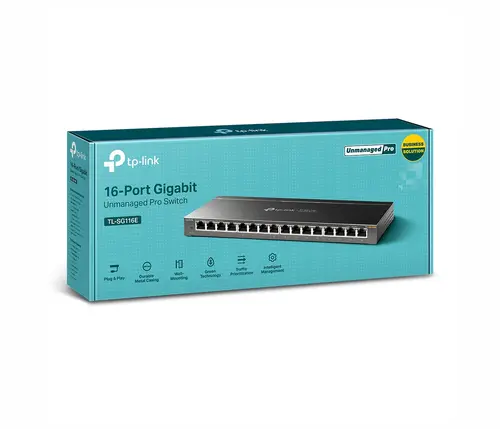 Комутатор TP-LINK TL-SG116E, 16x GbE портa, неуправляем, до 32 VLANs - image 2