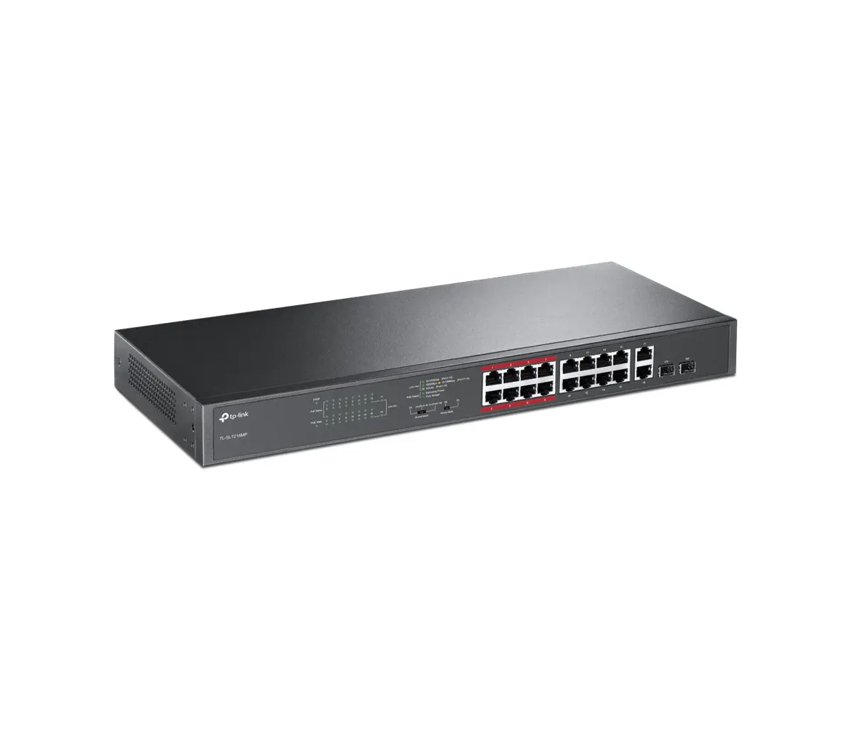 Комутатор TP-LINK TL-SL1218MP, 16xFE портa, 2xGbE, 2xSFP, неуправляем, PoE - image 1