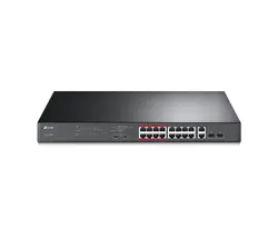 Комутатор TP-LINK TL-SL1218MP, 16xFE портa, 2xGbE, 2xSFP, неуправляем, PoE