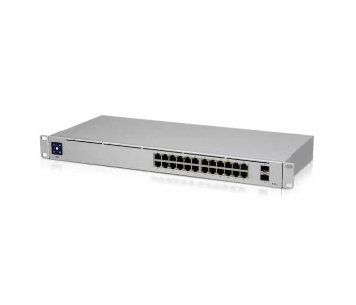 Switch Ubiquiti USW-24, 24x Gbit, 2xSFP sloturi, L2 gestionabil, 1.3" disp. color