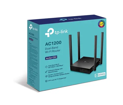 Безжичен рутер TP-LINK Archer C54, AC1200, двулентов, 5xFE, Wi-Fi 5, 4xфиксирани - image 2