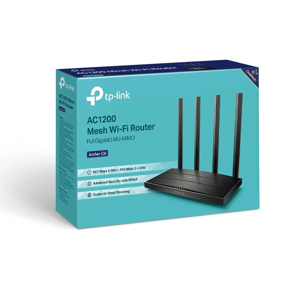 Безжичен рутер TP-LINK Archer C6, AC1200, 5xGbE, 4x ант., MU-MIMO, VPN server - image 4