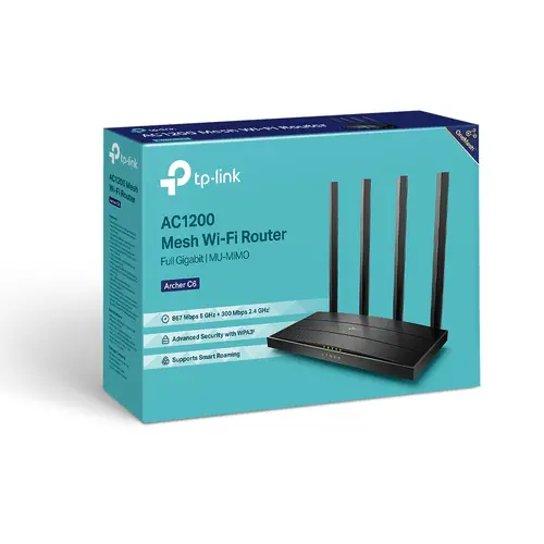 Безжичен рутер TP-LINK Archer C6, AC1200, 5xGbE, 4x ант., MU-MIMO, VPN server - image 4