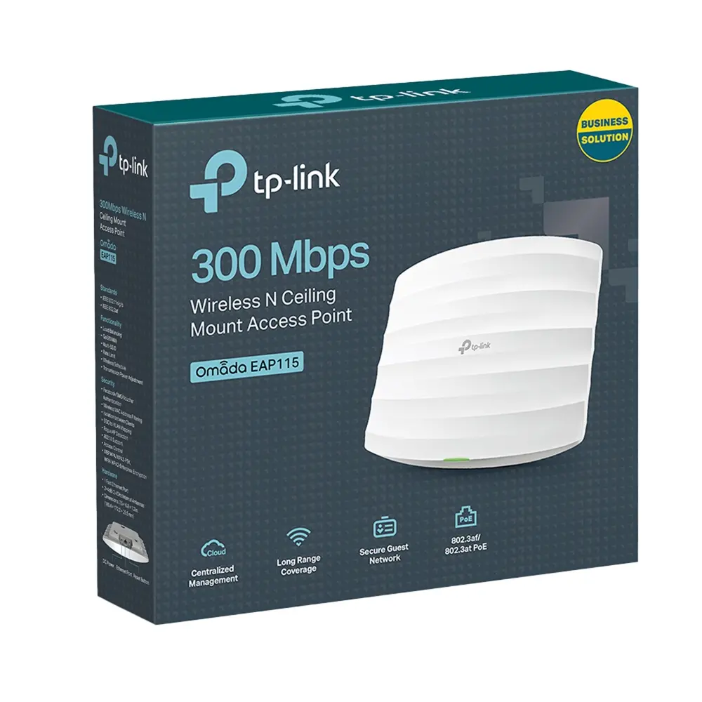 Punct de acces TP-LINK EAP115, 300Mbps, 2.4GHz, port 100Mbps, IEEE802.3af PoE - image 4