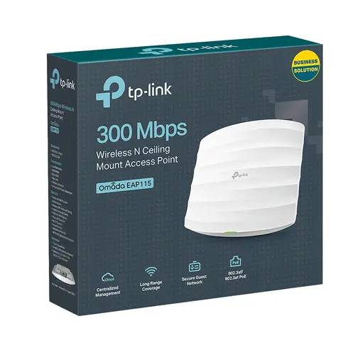 Tочка за достъп TP-LINK EAP115, 300Mbps, 2.4GHz, 100Mbps порт, IEEE802.3af PoE, - image 4
