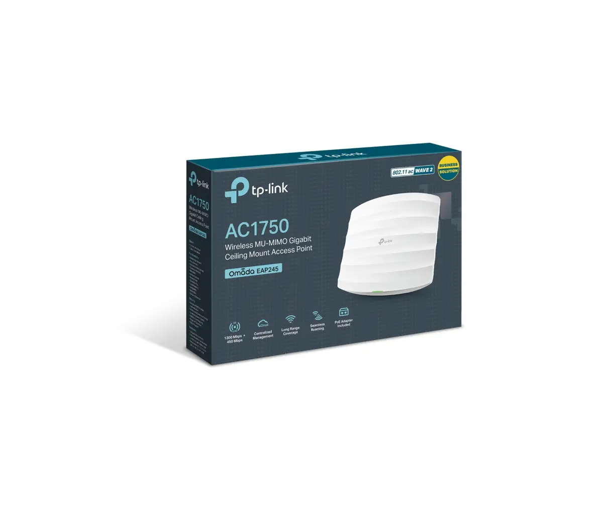 Tочка за достъп TP-LINK EAP245, AC1750, 2xGbit порта, PoE адаптер - image 2