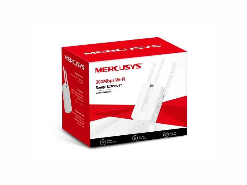 Удължител на обхват Mercusys MW300RE, 300Mbps, 2 външни антени - image 2