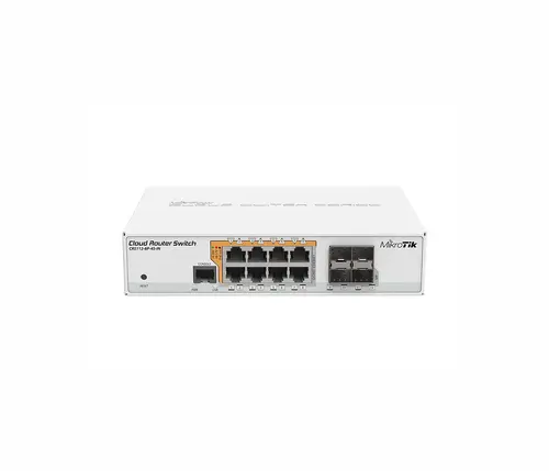 Комутатор MikroTik CRS112-8P-4S-IN, 400MHz, 128MB, 8xGE PoE+, 4xSFP