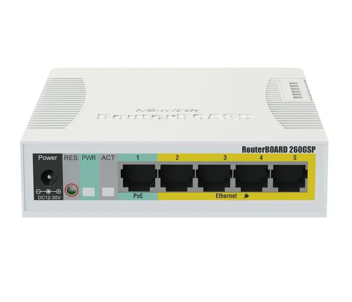 Комутатор MikroTik CSS106-1G-4P-1S, RB260GSP, 5xGE, 1xSFP, PoE in/out, SwOS - image 1
