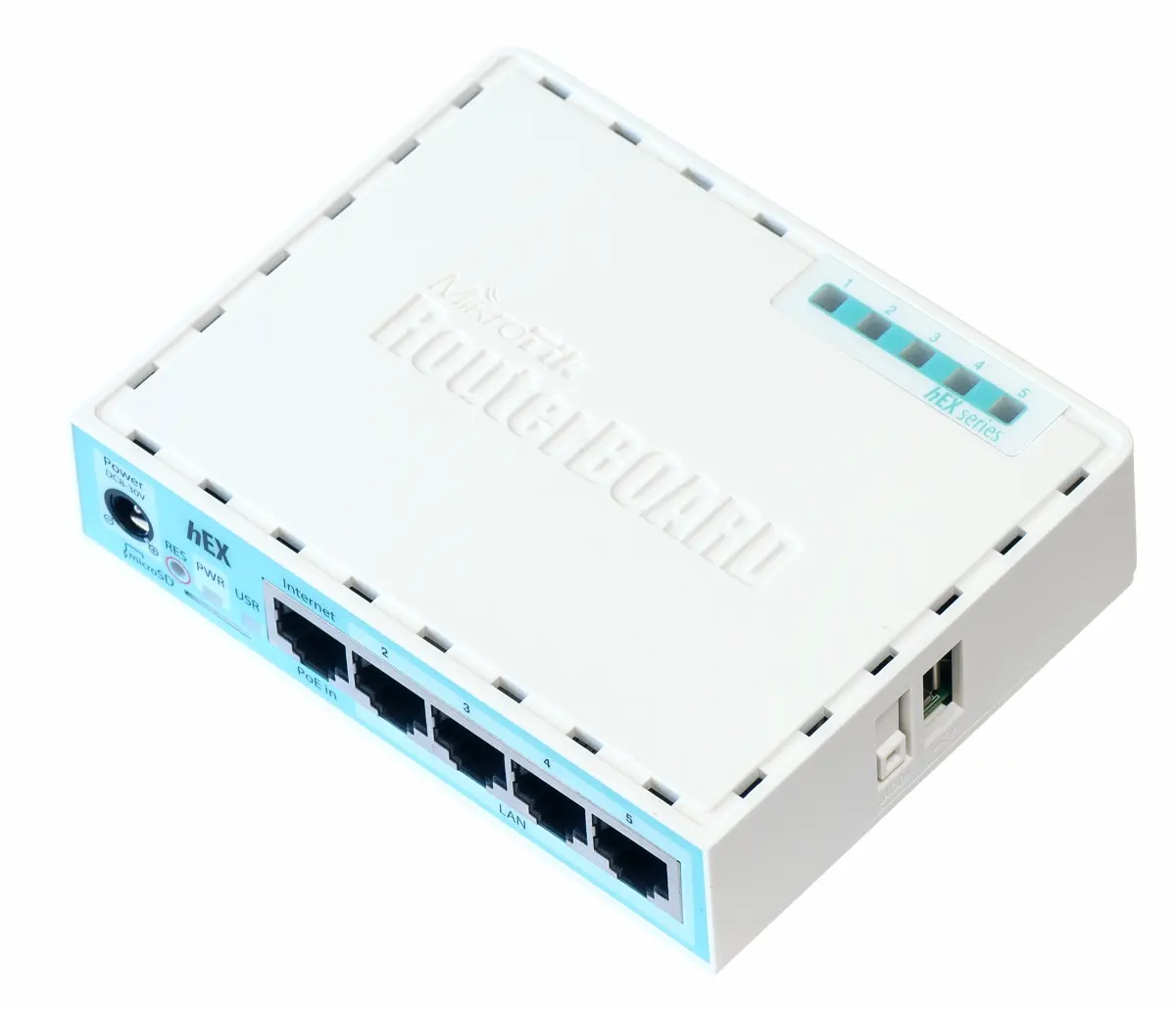Δρομολογητής MikroTik RB750Gr3, hEX, 256MB, 5xGE, RouterOS L4, πλαστική θήκη, τροφοδοτικό, USB
