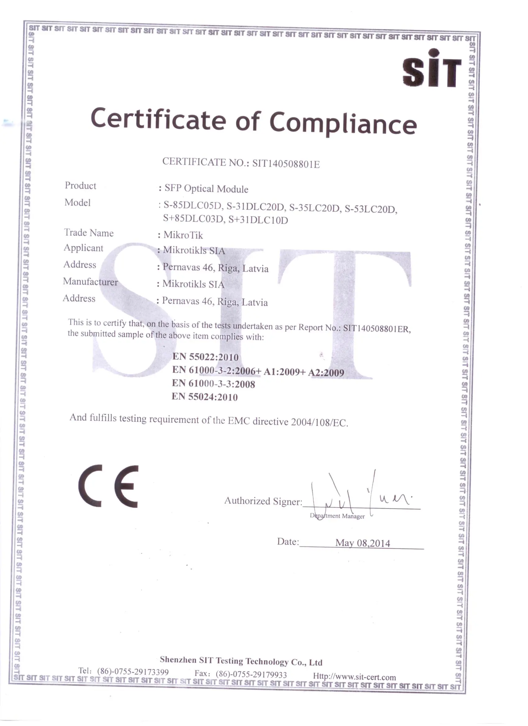 Οπτικό module MikroTik S-85DLC05D, 1.25G SFP, MM, 550m, 850nm, LC - image 1
