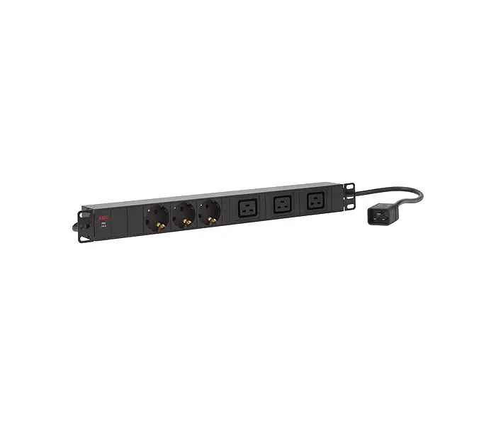 Разклонител AEG PDU 16-2, 3x заземени GE гнезда, 3x IEC320 C19 (16 A), за монтаж