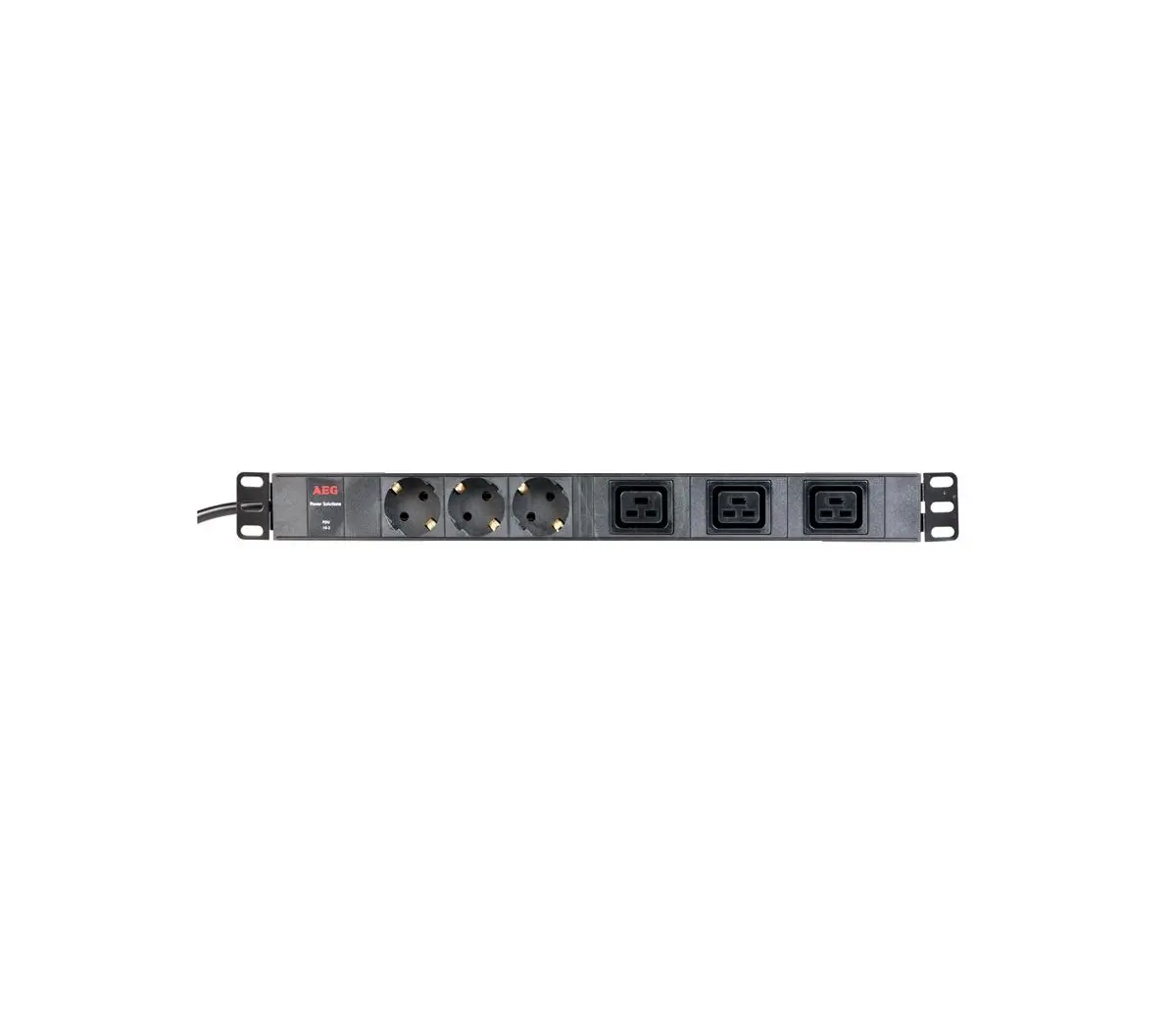 Πολύπριζο AEG PDU 16-2, 3x γειωμένες υποδοχές GE, 3x IEC320 C19 (16 A), για τοποθέτηση σε rack - image 3