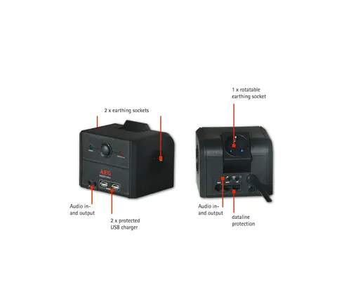 Πολύπριζο με προστασία AEG Protect Office, GE - 3