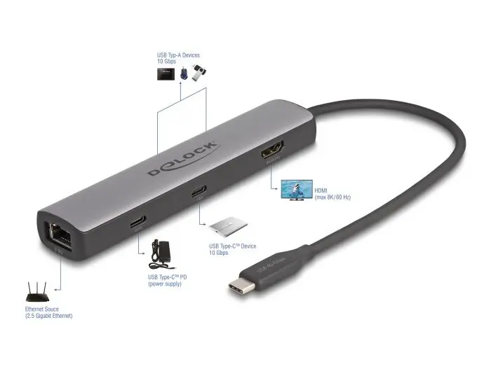 Докинг станция Delock USB 40 Gbps USB Type-C - image 2