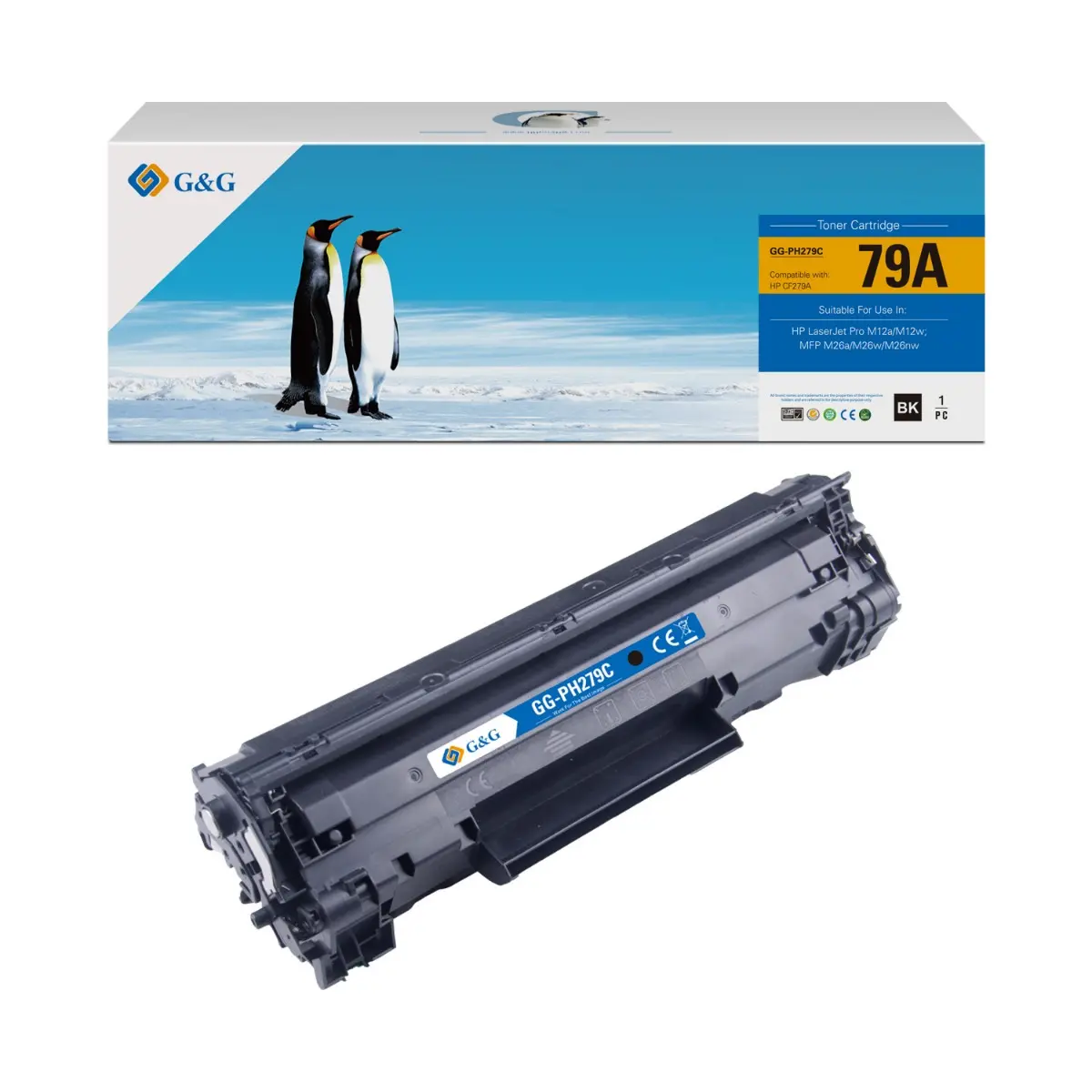 КАСЕТА ЗА HP Laserjet Pro M12A/M12W/MFP M26A/M26W/M26NW - /79A/ - CF279A - Black - PN NT-PH279C - G&G