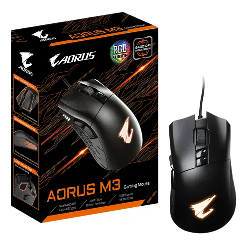 Геймърска оптична мишка Gigabyte Aorus M3 RGB Fusion - image 1