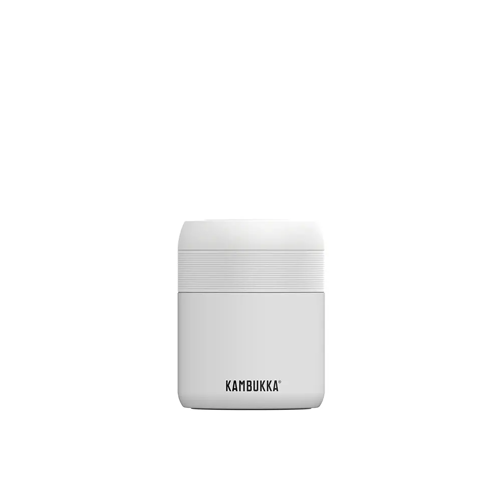 Recipient pentru mâncare și băuturi, 600ml, Kambukka Bora cu capac filetat, Chalk White