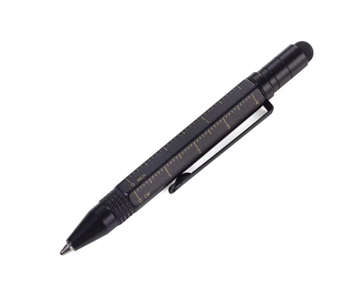 Многофункционална метална химикалка TROIKA LILIPUT TOOL PEN, черна цялостно